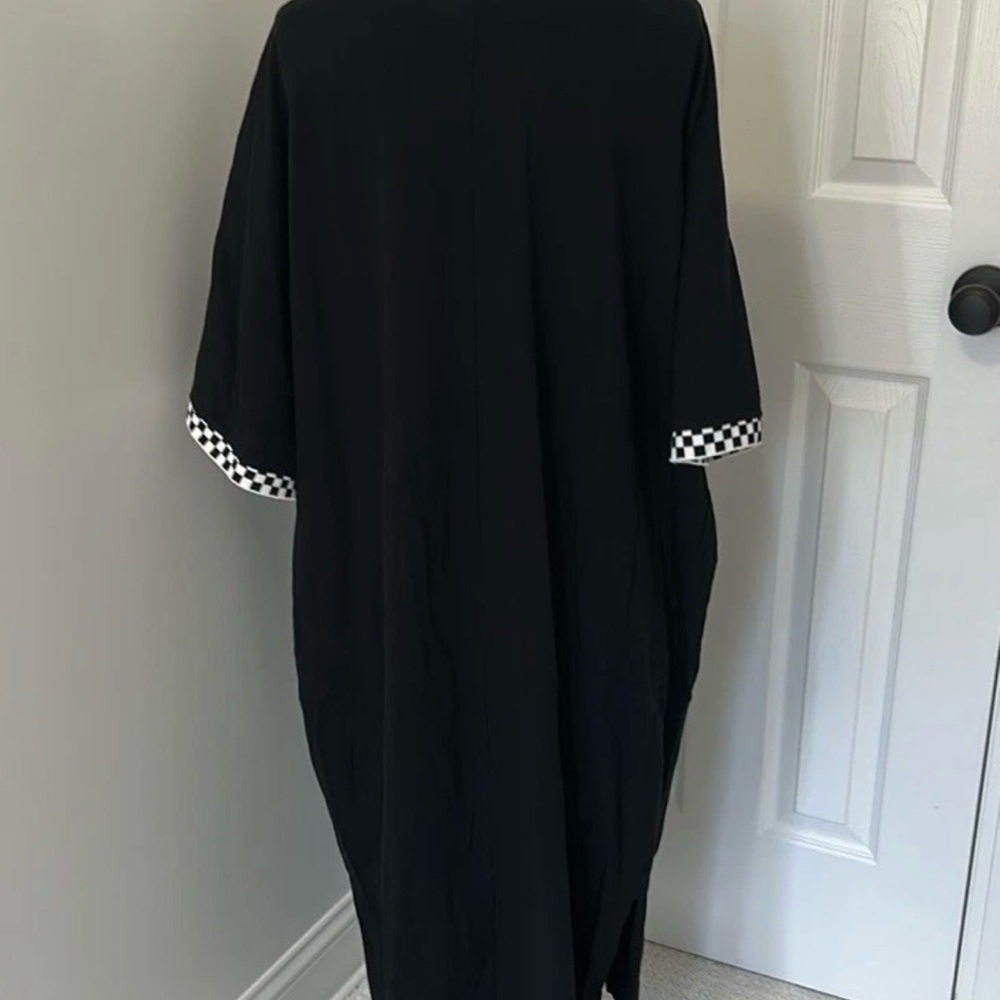 Black Checkered Trim Maxi Dress - Picture 4 of 7